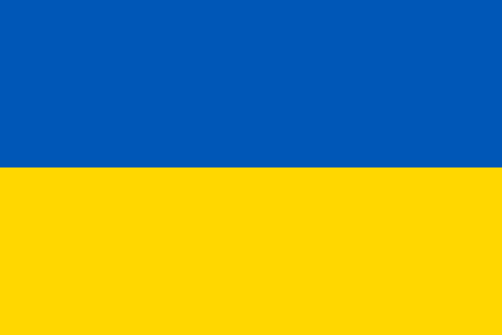 Oekraïense vlag met blauw en geel.