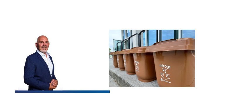 GFT-containers voor afvalophaling in Koekelare.