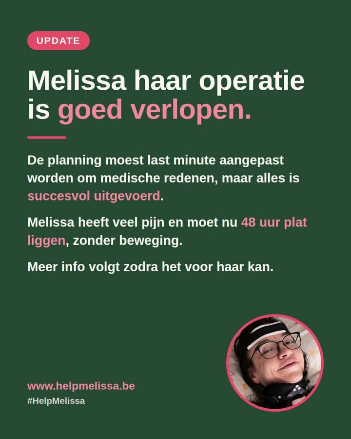 Hoop voor Melissa na geslaagde operatie: steunactie haalt al 13.575 euro op
