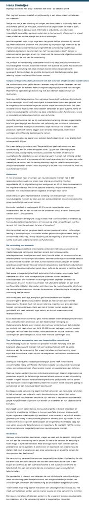 Onderzoeker Hans Bruintjes legt pijnlijke cijfers bloot: meer dan helft van bevraagde neurodivergente personen ervaart stigma bij werkgevers