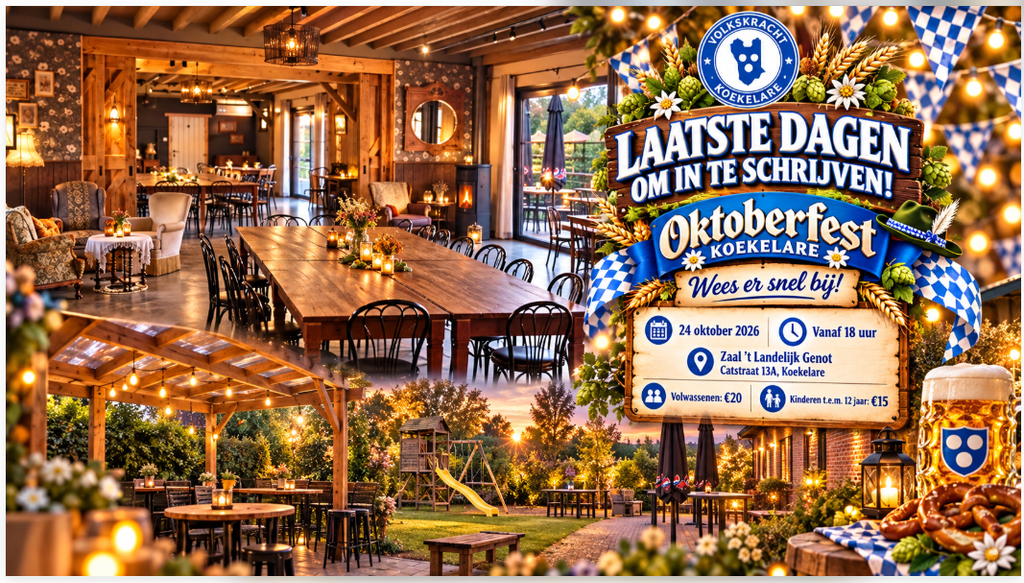 Eerste Oktoberfest van Volkskracht Koekelare nadert: inschrijven kan nog tot 17 oktober
