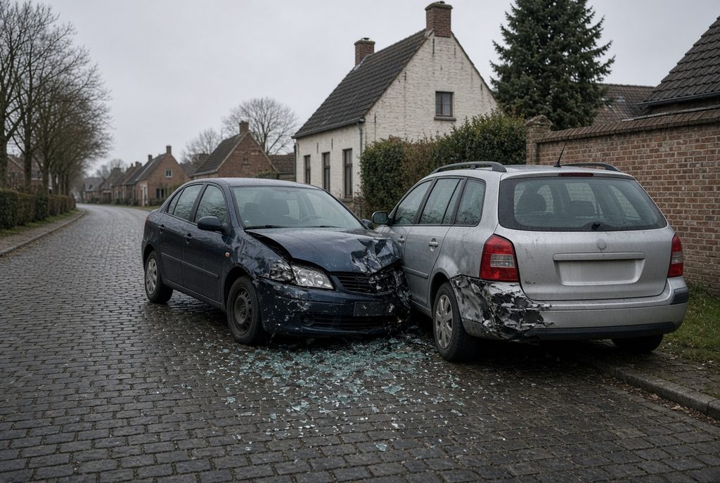 Bestuurder rijdt geparkeerde auto tegen tweede wagen in Ichtegem en vlucht weg